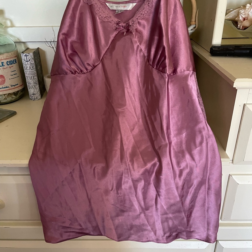 Dusty rose night dress lace sides